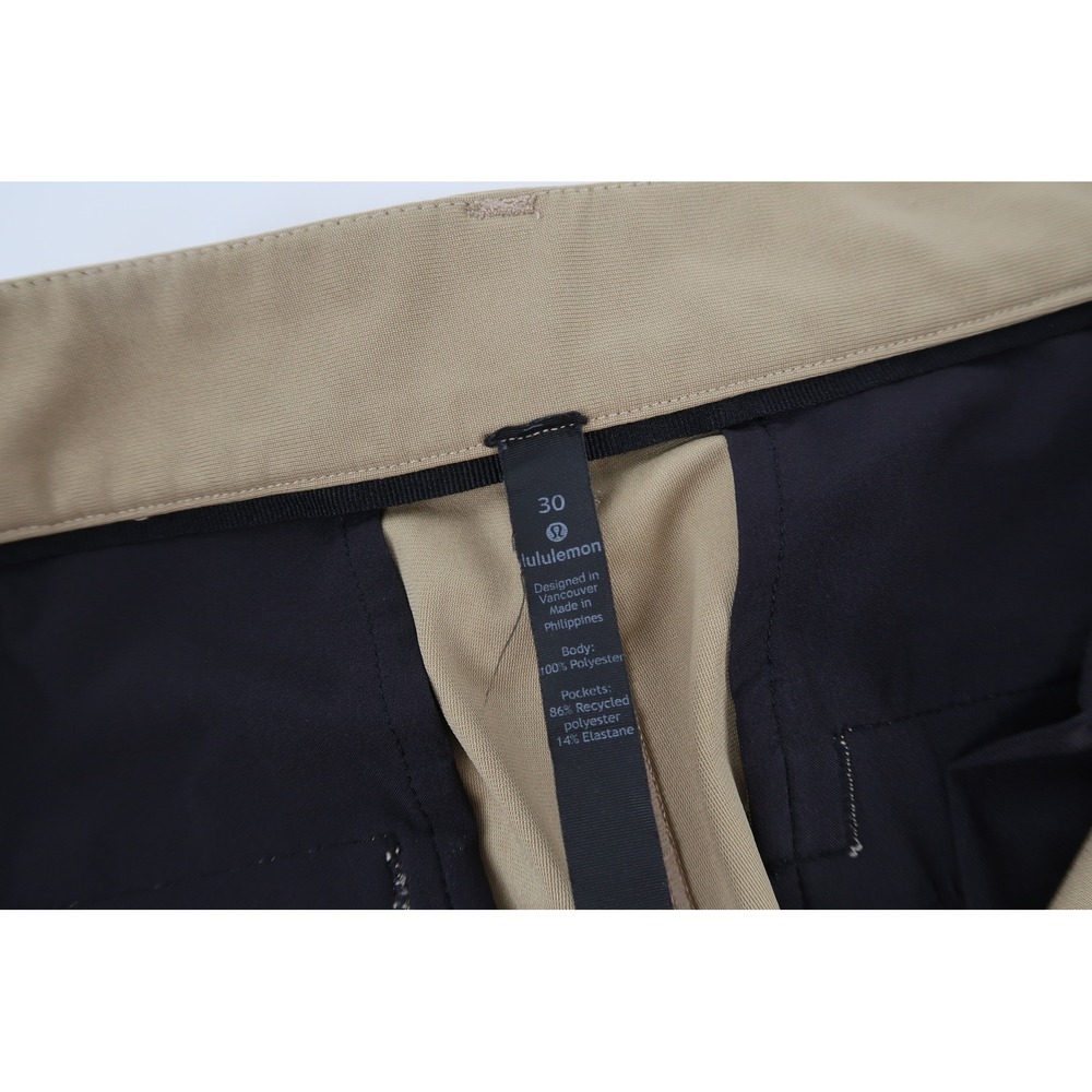 Lululemon Commission Shorts Mens 30 Khaki Tan Golf Casual Technical Stretch 9" - Picture 2 of 10